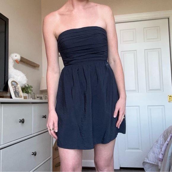 Abercrombie Navy Puff-Sleeve Mini Dress - Picture 4 of 6
